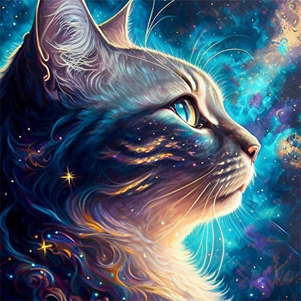 Star Cat - Full Round Drill Diamond Painting 30*30CM