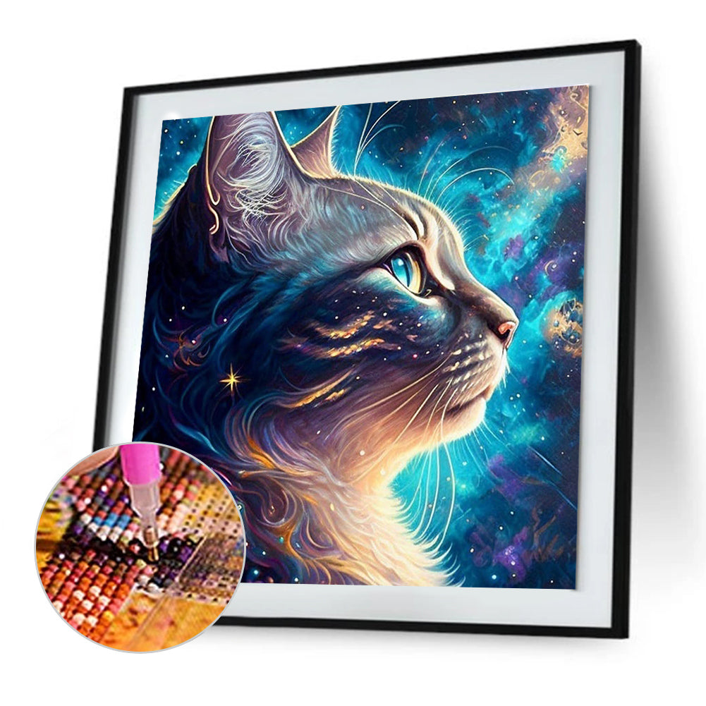 Star Cat - Full Round Drill Diamond Painting 30*30CM