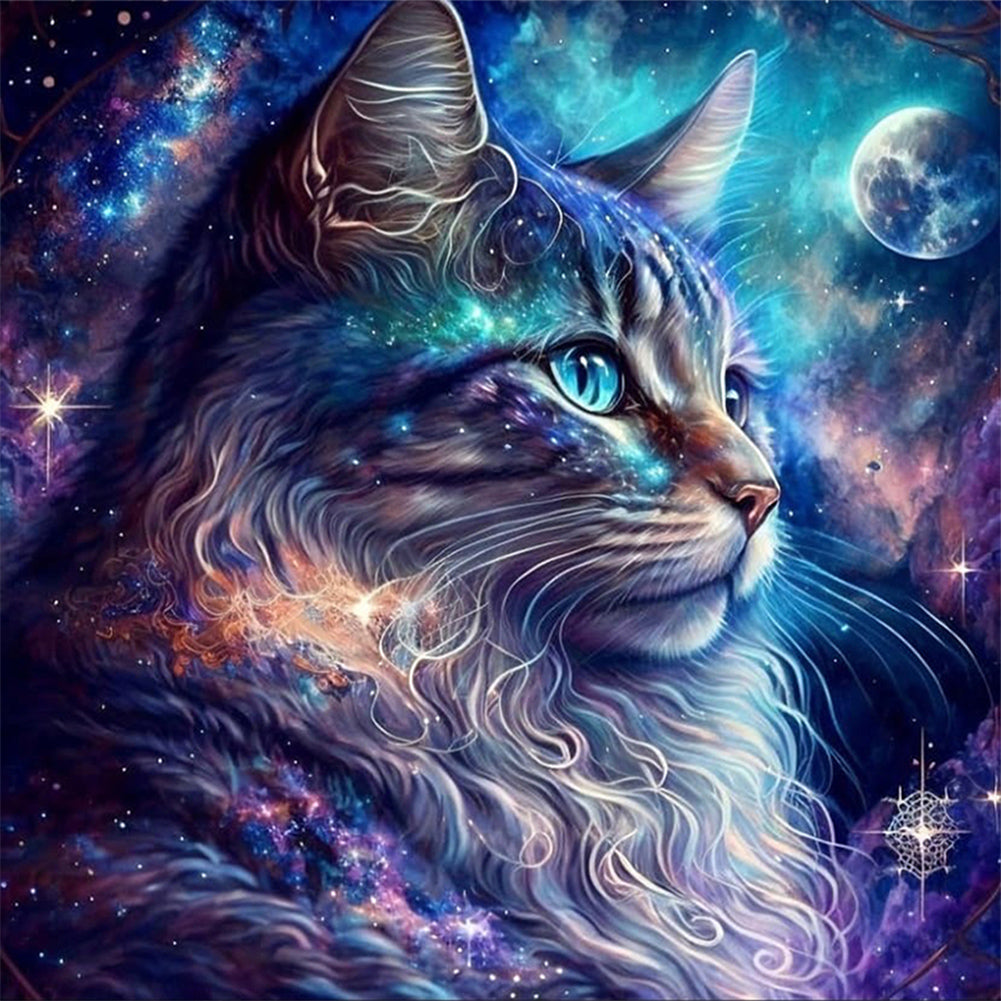 Star Cat - Full Round Drill Diamond Painting 30*30CM