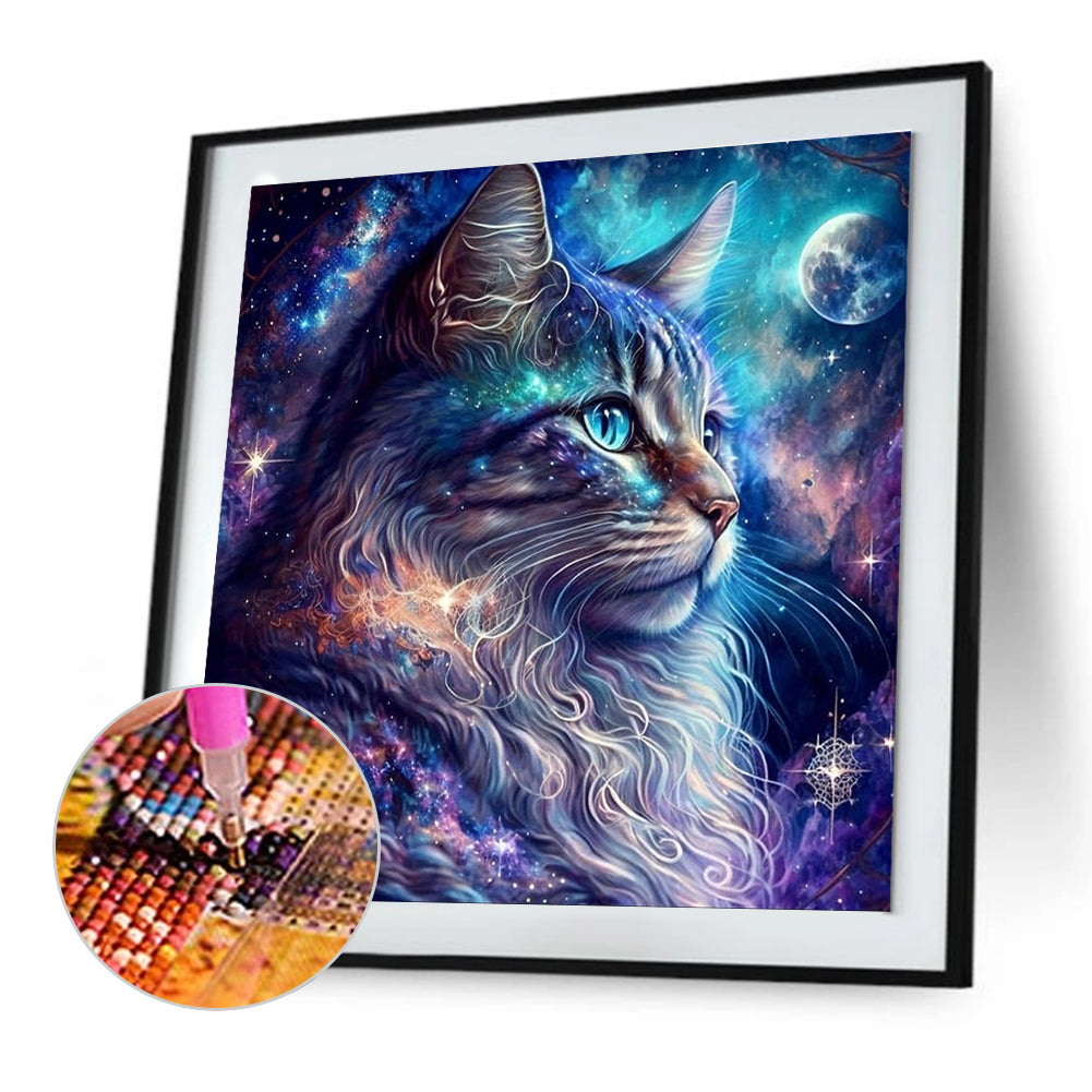 Star Cat - Full Round Drill Diamond Painting 30*30CM