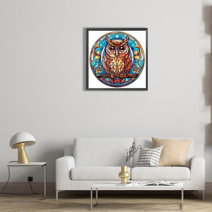 Owl Glass Painting - Full Round Drill Diamond Painting 30*30CM