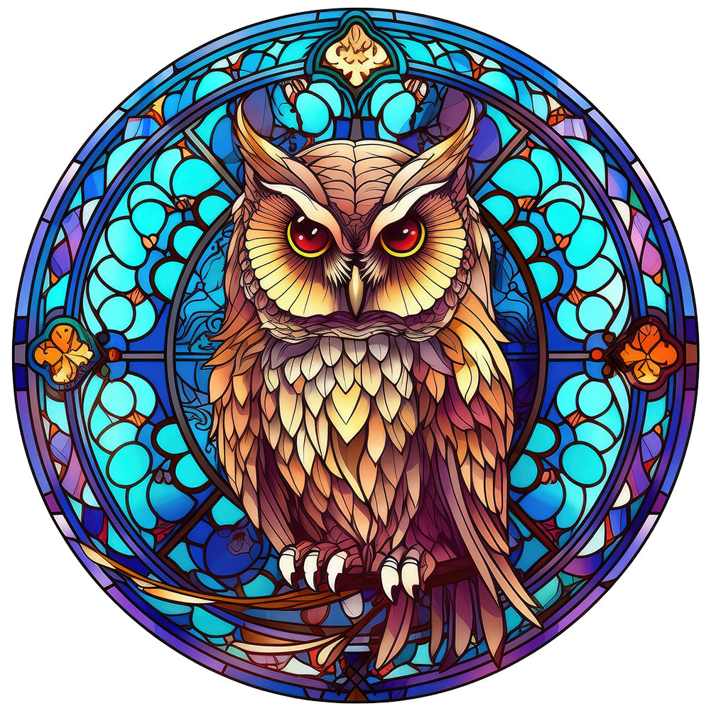 Owl Glass Painting - Full Round Drill Diamond Painting 30*30CM