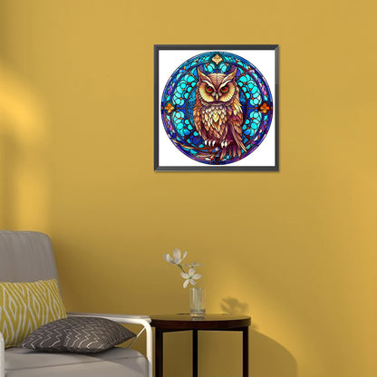 Owl Glass Painting - Full Round Drill Diamond Painting 30*30CM