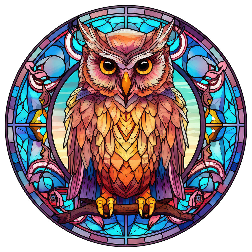 Owl Glass Painting - Full Round Drill Diamond Painting 30*30CM