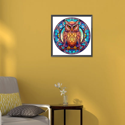 Owl Glass Painting - Full Round Drill Diamond Painting 30*30CM