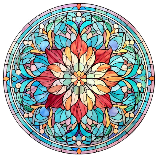 Flower Glass Painting - Full Round Drill Diamond Painting 30*30CM