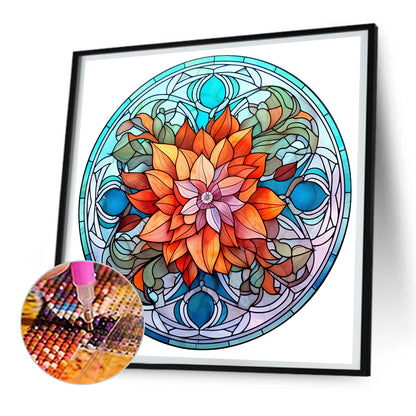 Flower Glass Painting - Full Round Drill Diamond Painting 30*30CM