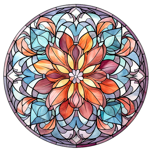 Flower Glass Painting - Full Round Drill Diamond Painting 30*30CM