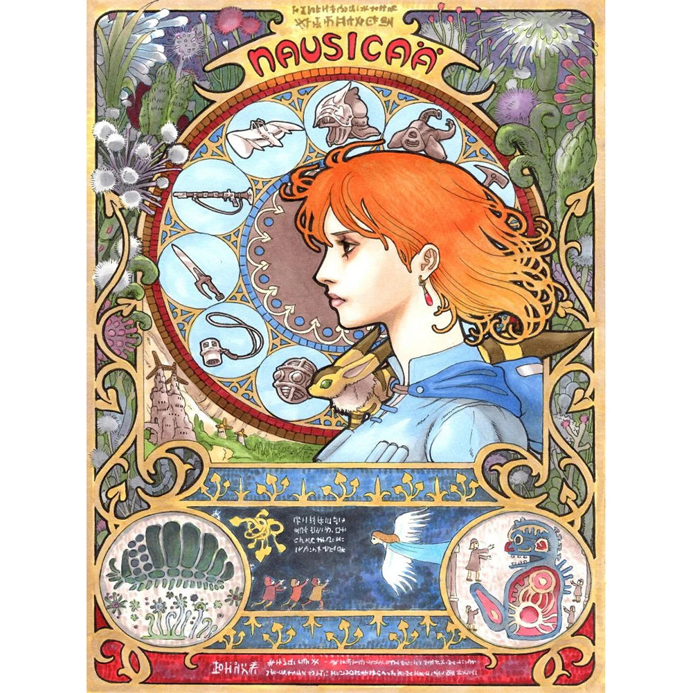 Nausica? Of The Valley Of The Wind - Full Round Drill Diamond Painting 30*40CM