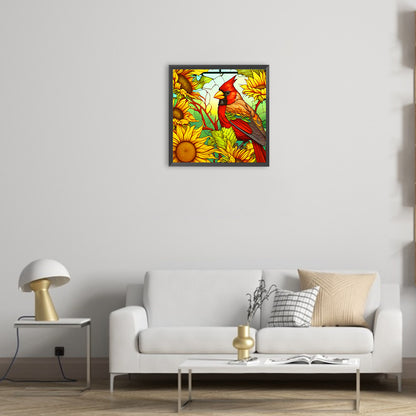 Sunflowers And Cardinals - Full Round Drill Diamond Painting 30*30CM