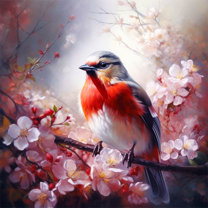 Cherry Blossoms And Birds - Full Round Drill Diamond Painting 30*30CM