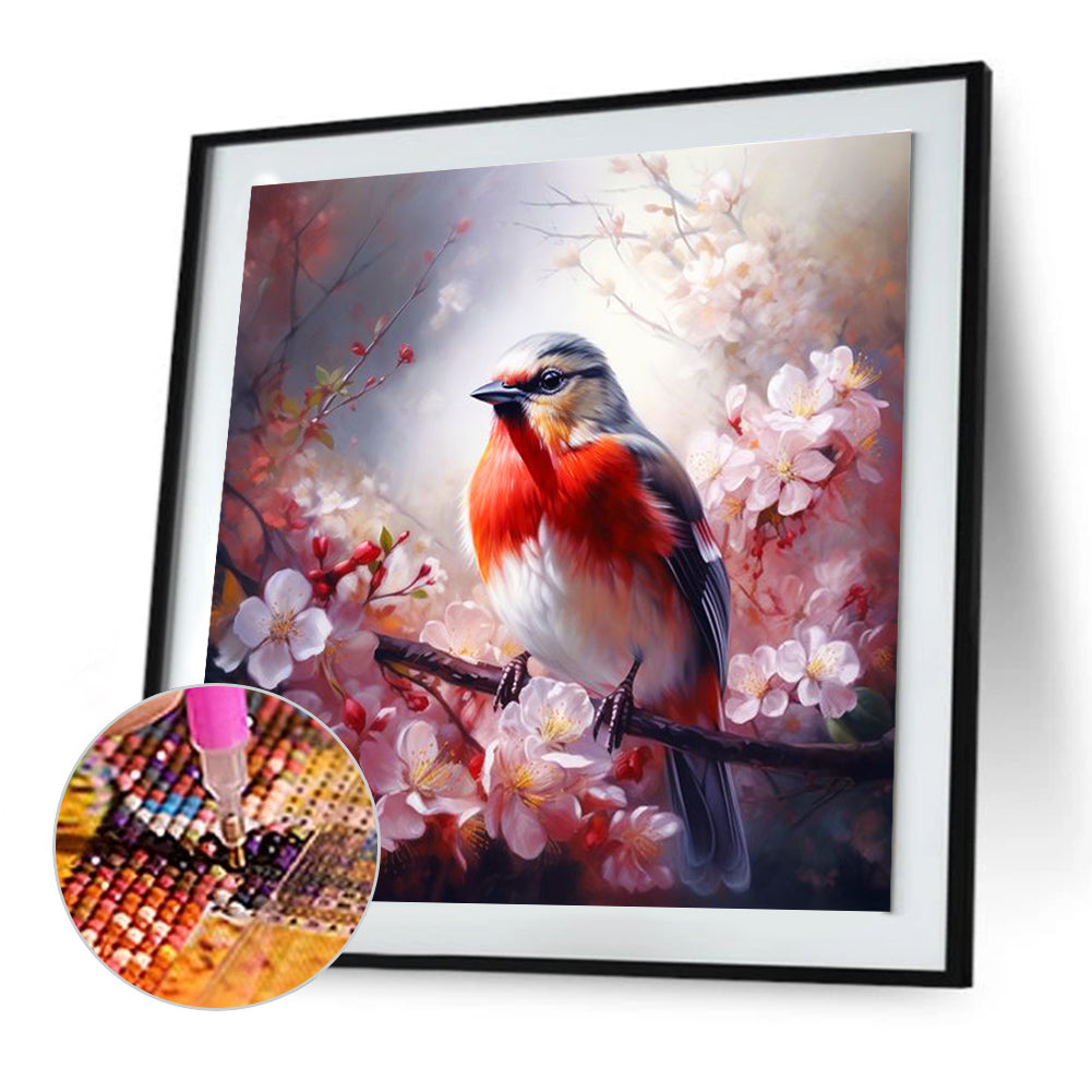 Cherry Blossoms And Birds - Full Round Drill Diamond Painting 30*30CM