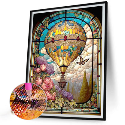 Glass Painting - Hot Air Balloon - Full Square Drill Diamond Painting 40*50CM