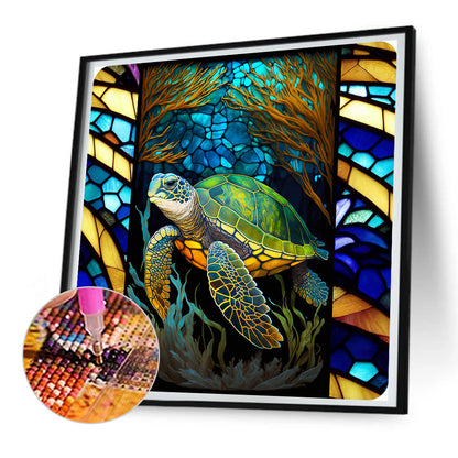 Marine Life Glass Painting - Full Round Drill Diamond Painting 30*30CM