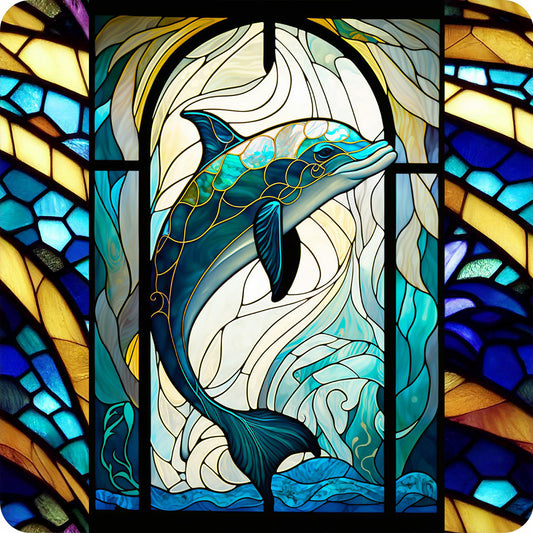 Marine Life Glass Painting - Full Round Drill Diamond Painting 30*30CM