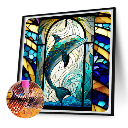 Marine Life Glass Painting - Full Round Drill Diamond Painting 30*30CM