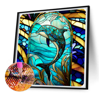 Marine Life Glass Painting - Full Round Drill Diamond Painting 30*30CM