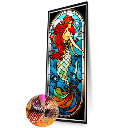 Mermaid Glass Painting - Full Round Drill Diamond Painting 40*100CM