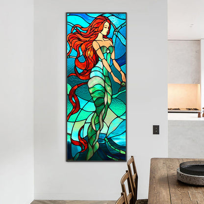 Mermaid Glass Painting - Full Round Drill Diamond Painting 40*100CM