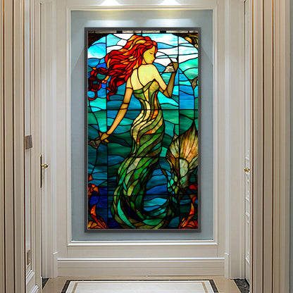 Mermaid Glass Painting - Full Round Drill Diamond Painting 40*70CM