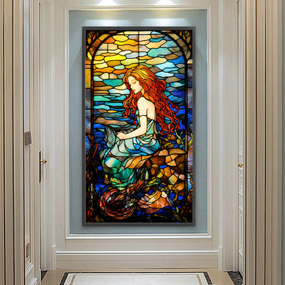 Mermaid Glass Painting - Full Round Drill Diamond Painting 40*70CM