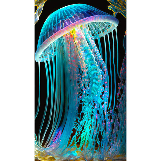 Jellyfish Glass Painting - Full Round Drill Diamond Painting 40*70CM