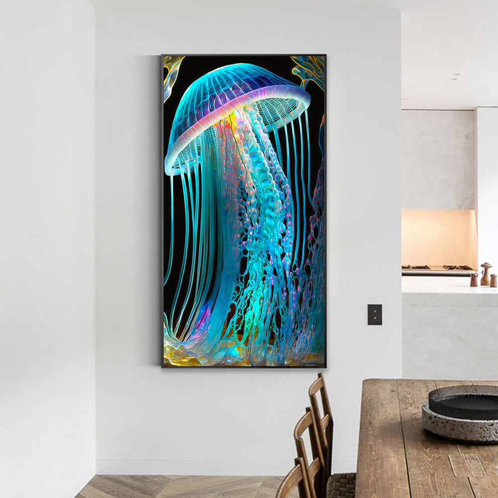 Jellyfish Glass Painting - Full Round Drill Diamond Painting 40*70CM