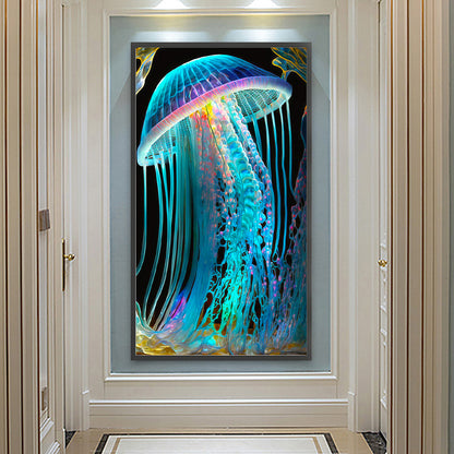 Jellyfish Glass Painting - Full Round Drill Diamond Painting 40*70CM