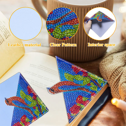 DIY Diamond Art Bookmarks Art Craft 5D Leather Triangle for Beginner Adults Kids