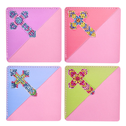 DIY Diamond Art Bookmarks Art Craft 5D Leather Triangle for Beginner Adults Kids