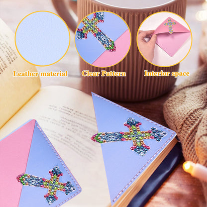 DIY Diamond Art Bookmarks Art Craft 5D Leather Triangle for Beginner Adults Kids