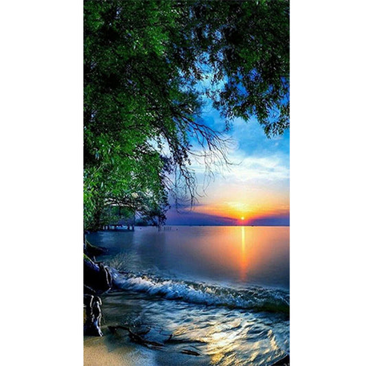 Lake - Full Round Drill Diamond Painting 40*70CM