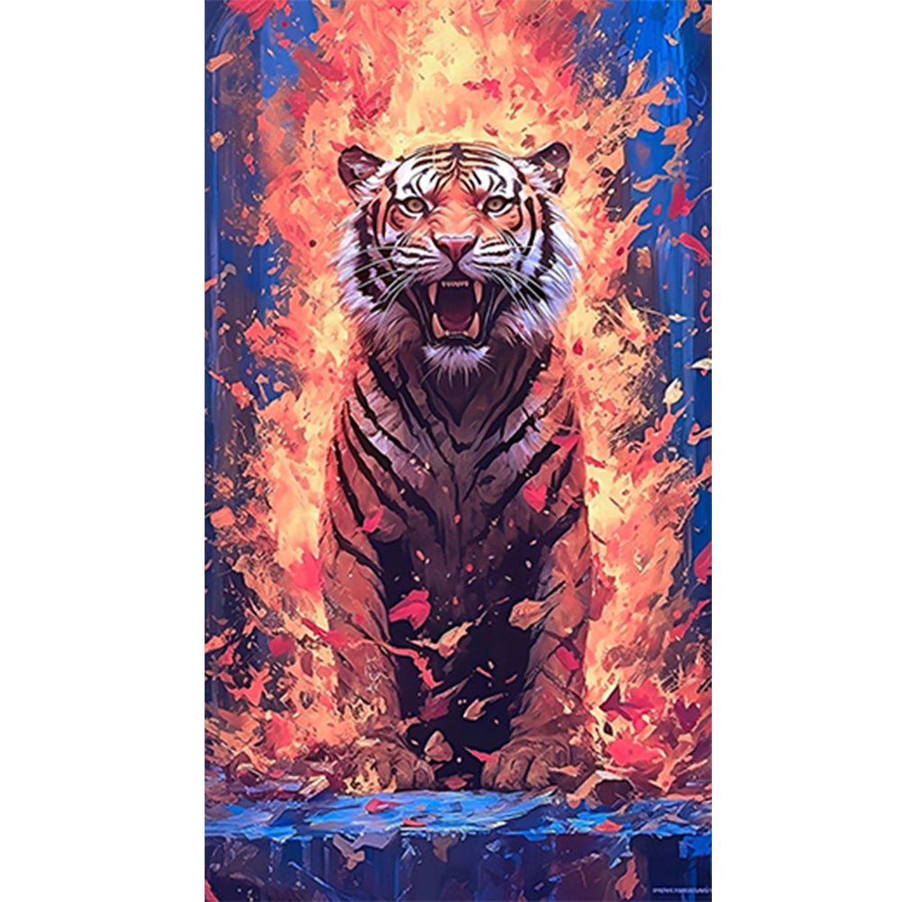 Tiger - Full Round Drill Diamond Painting 45*80CM