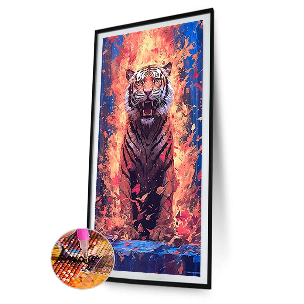 Tiger - Full Round Drill Diamond Painting 45*80CM