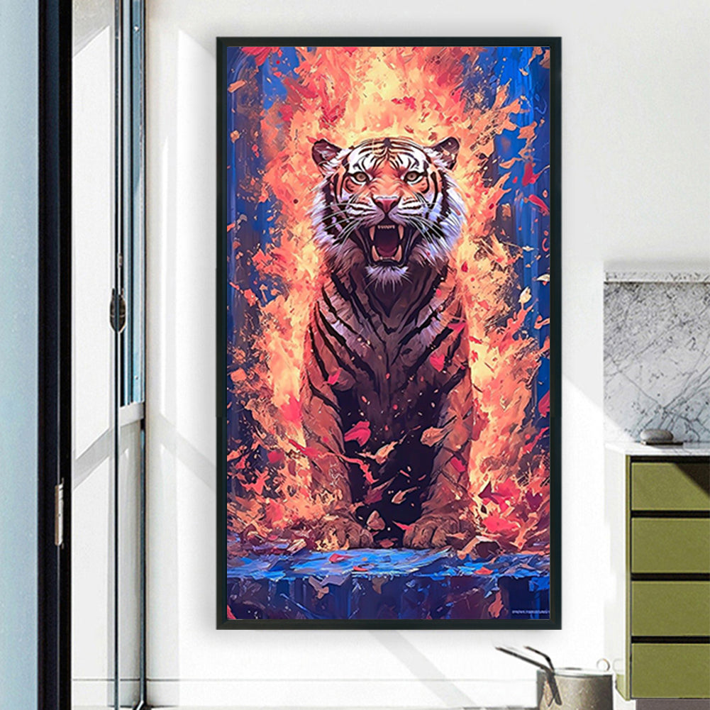 Tiger - Full Round Drill Diamond Painting 45*80CM