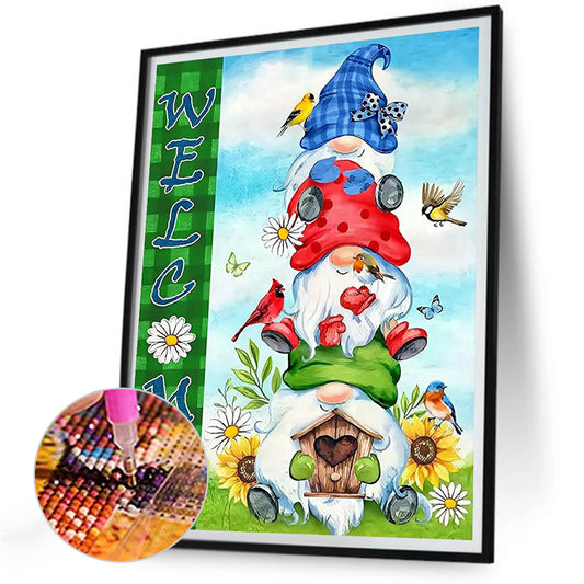 Garden Gnome - Full Round Drill Diamond Painting 30*40CM