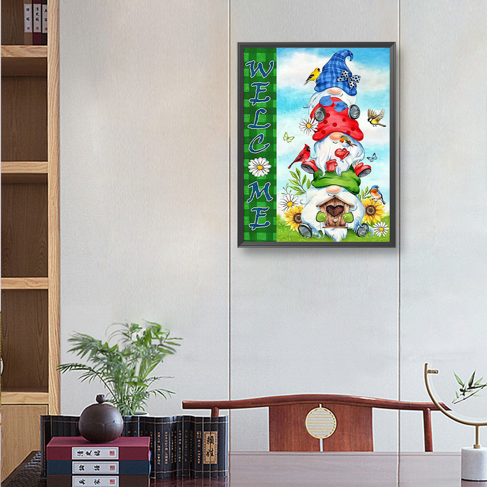 Garden Gnome - Full Round Drill Diamond Painting 30*40CM