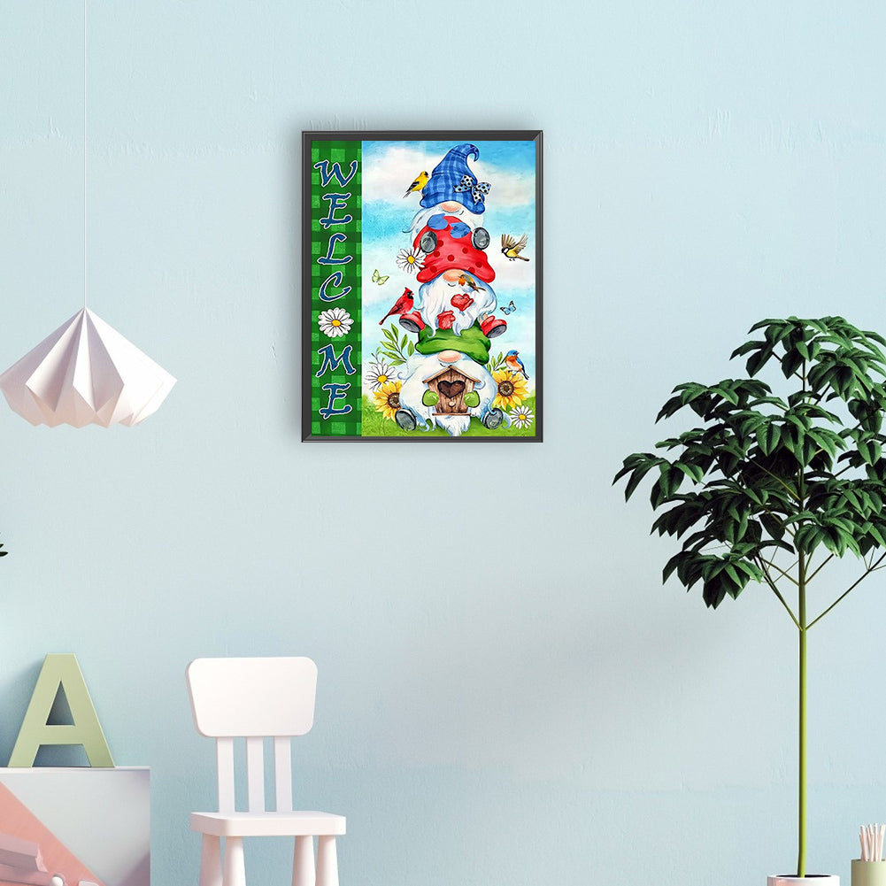 Garden Gnome - Full Round Drill Diamond Painting 30*40CM