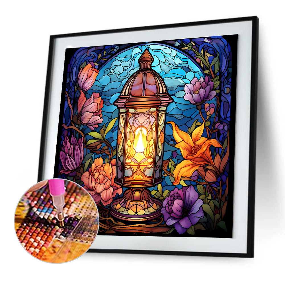 Flower Candle - Full Round Drill Diamond Painting 30*30CM