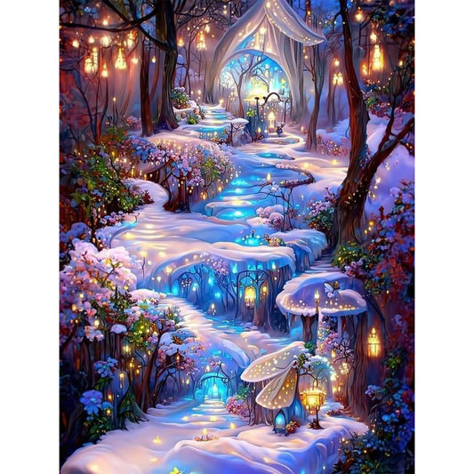 Fantasy Snow Forest - Full Round Drill Diamond Painting 30*40CM