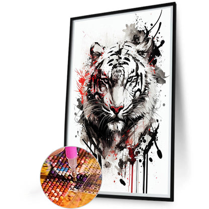 Tiger Head - Full Round Drill Diamond Painting 40*60CM