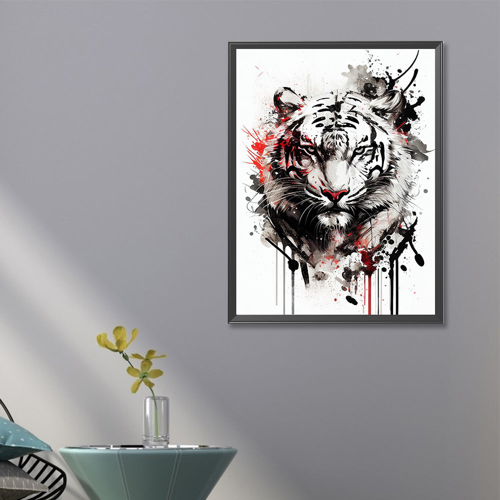 Tiger Head - Full Round Drill Diamond Painting 40*60CM