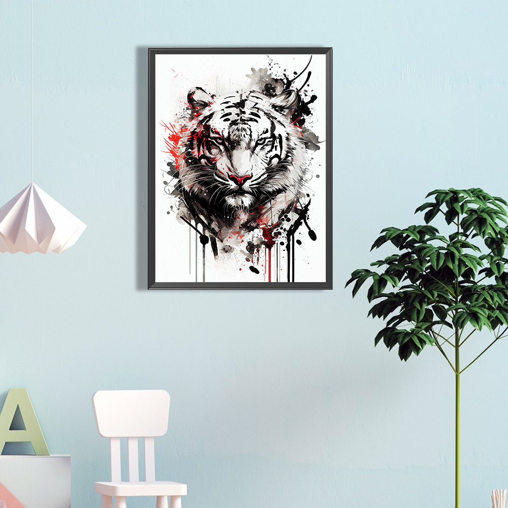 Tiger Head - Full Round Drill Diamond Painting 40*60CM