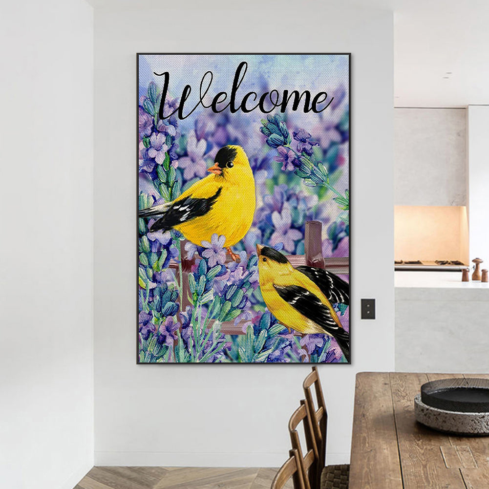 Lavender And Birds - Full Round Drill Diamond Painting 50*70CM