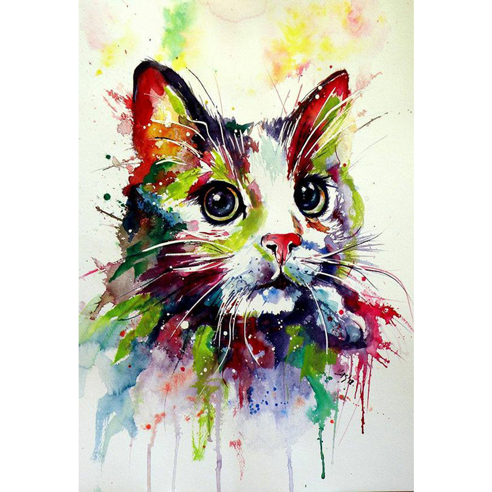 Colorful Cat - Full Round Drill Diamond Painting 50*70CM