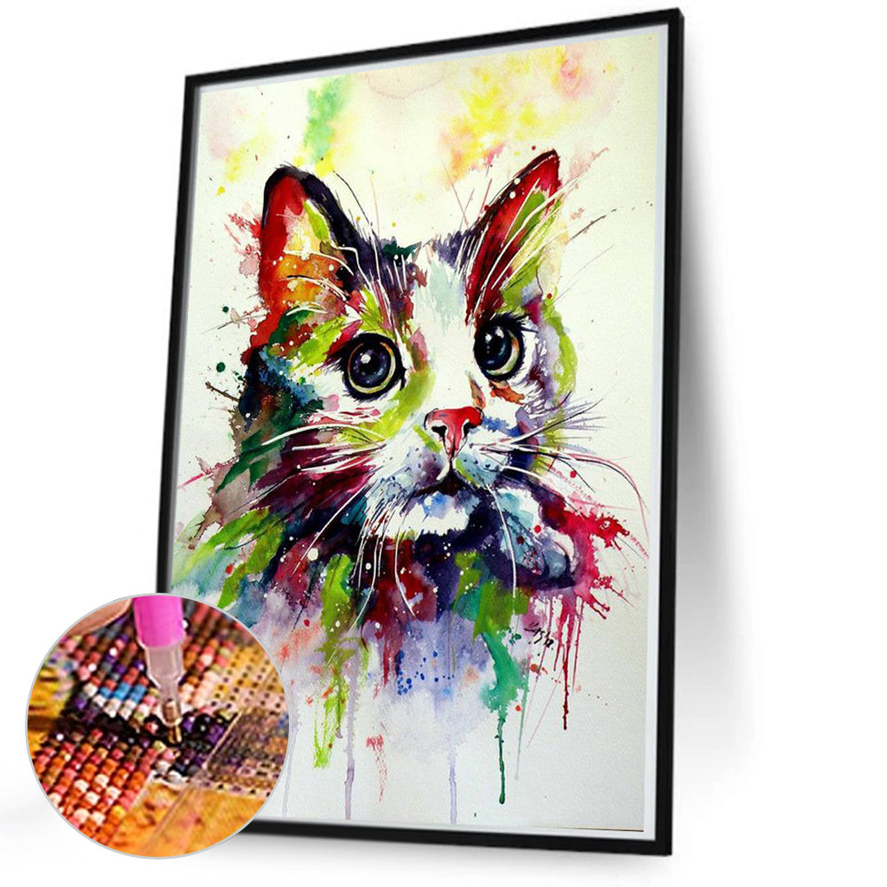 Colorful Cat - Full Round Drill Diamond Painting 50*70CM