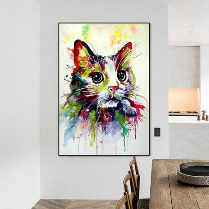 Colorful Cat - Full Round Drill Diamond Painting 50*70CM