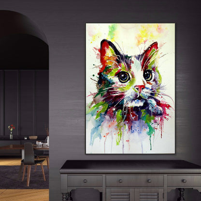 Colorful Cat - Full Round Drill Diamond Painting 50*70CM