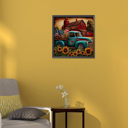 Flowers And Trucks - Full Round Drill Diamond Painting 30*30CM