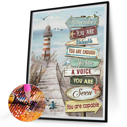 Beach Sign - Full Round Drill Diamond Painting 30*40CM